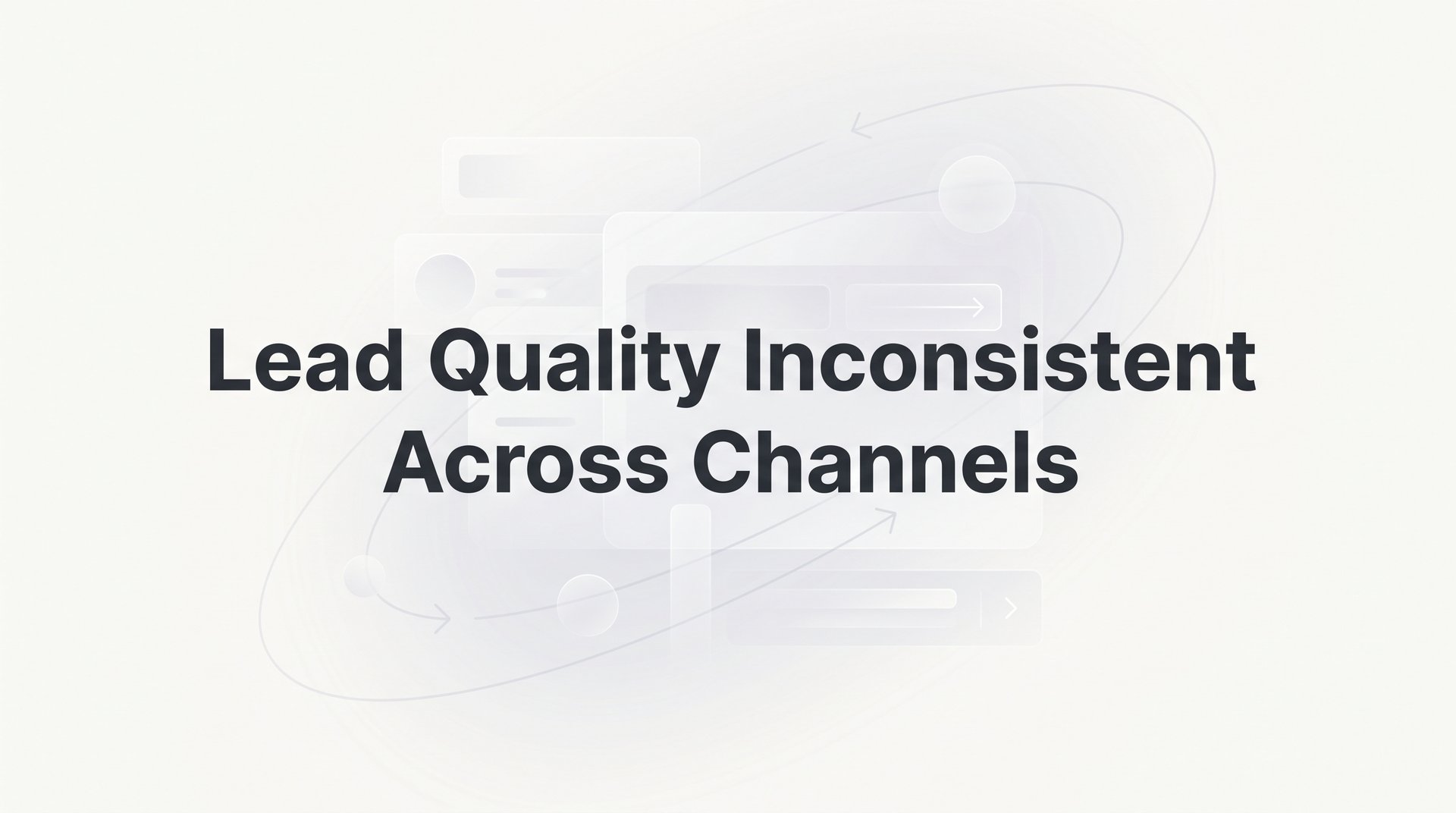 Fix Lead Quality Inconsistent Across Channels Today